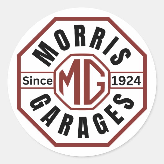 MG Morris Garages Classic Round Stickers (Vorderseite)