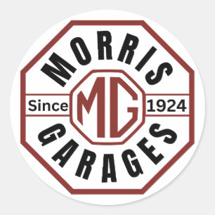 MG Morris Garages Runder Aufkleber