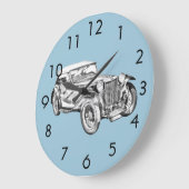 Mg Tc Antique sport Car Illustration Große Wanduhr (Winkel)
