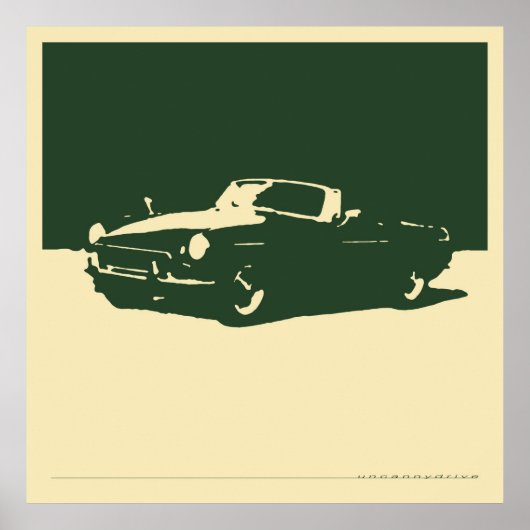 MGB, 1971 - British Racing Green on Creme Poster (Vorne)