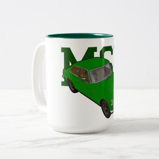MGB-Grün Zweifarbige Tasse (Vorderseite Links)