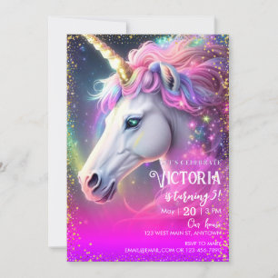 Mgical Unicorn Geburtstag Einladung