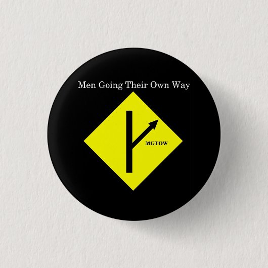 MGTOW Logo-Knopf-Klein-Schwarzer Hintergrund Button (Vorderseite)