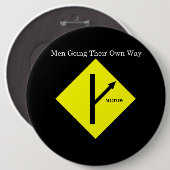 MGTOW Logo Knopf-XXLarge Größe-Schwarzer Button (Vorne & Hinten)