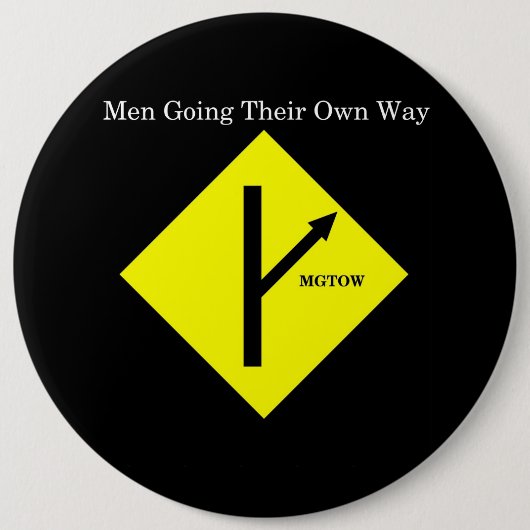 MGTOW Logo Knopf-XXLarge Größe-Schwarzer Button (Vorderseite)