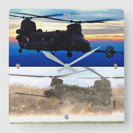 MH-47G CHINOOK QUADRATISCHE WANDUHR (Vorderseite)