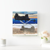 MH-47G CHINOOK QUADRATISCHE WANDUHR (Zuhause)