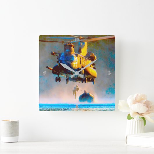 MH-47G CHINOOK QUADRATISCHE WANDUHR (Zuhause)