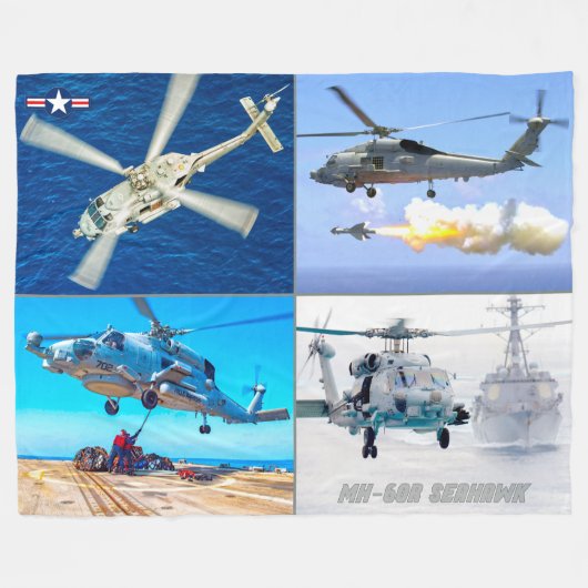 MH-60R SEAHAWK Fleece Blanket (Vorderseite (Horizontal))