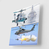 MH-60R SEAHAWK QUADRATISCHE WANDUHR (Winkel)