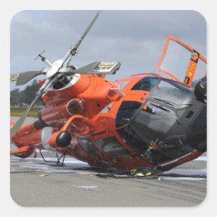 MH-65 Dolphin-Hubschrauber stürzten bei Arcata Air Quadratischer Aufkleber