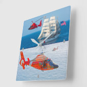 MH-65 DOLPHIN QUADRATISCHE WANDUHR (Winkel)