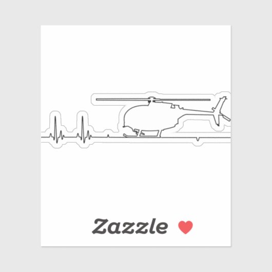 MH-6 Little Bird Helicopter Heartbeat Puls Aufkleber (Blatt)