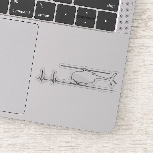 MH-6 Little Bird Helicopter Heartbeat Puls Aufkleber (Detail)
