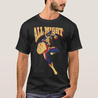 Mha All Might Vintage 90er Action Pose Superheld T-Shirt