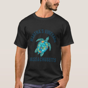 Mha's Vineyard Beach Turtle Illustration T-Shirt