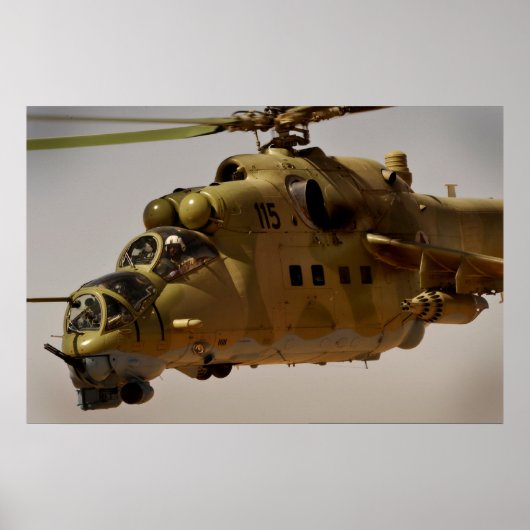 Mi-35 Hind Hubschrauber mit Luftwaffe Poster (Vorne)