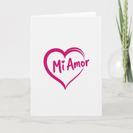 Mi Amor Herzkarte Karte (Vorderseite)