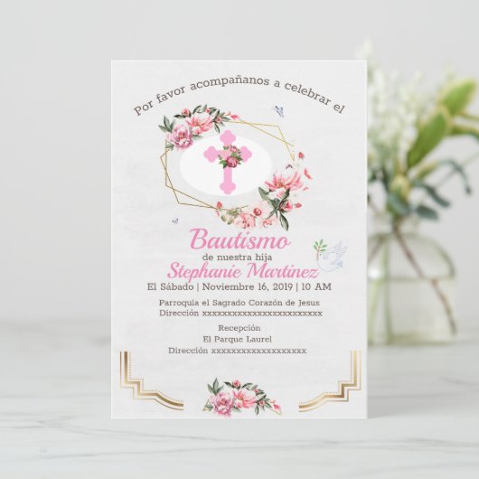 Mi Bautismo Einladung (Stehend Vorderseite)