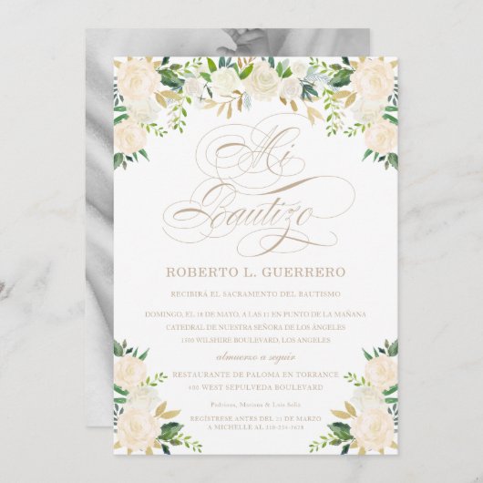 Mi Bautizo betreibt die Taufe der spanischen Sprac Einladung (Vorne/Hinten)