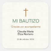 Mi Bautizo Favor Sticker Custom Baptism Label (Vorderseite)