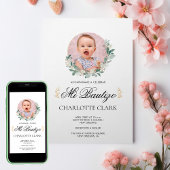 Mi Bautizo Foto Botanisches Spanisches Elegantes Einladung