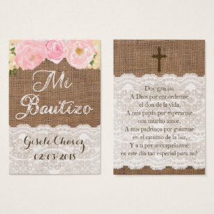 Mi Bautizo Gefallen Tag Cards für Latina Taufe