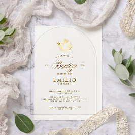 Mi Bautizo Gold Dove Spanische Taufe Acryleinladungen