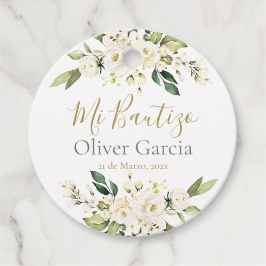 Mi Bautizo Klassischer Rundsticker Geschenkanhänger (Vorderseite)