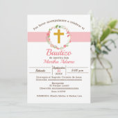 Mi Bautizo para Niña Einladung (Stehend Vorderseite)