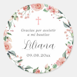 Mi Bautizo Recuerdos Para Bautizo Spanische Taufe Runder Aufkleber