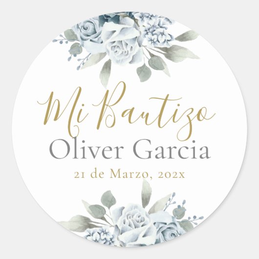 Mi Bautizo Runder Aufkleber (Vorderseite)