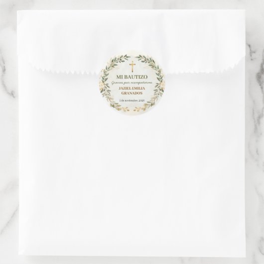 Mi Bautizo Stickers Personalized Baptism Labels (Tasche)