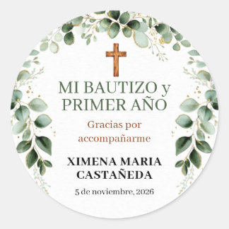 Mi Bautizo y Primer Año Aufkleber Personalisiert