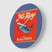 Mi-Boy Pink Lachs der 30er Jahre kann etikettieren Große Wanduhr (Winkel)