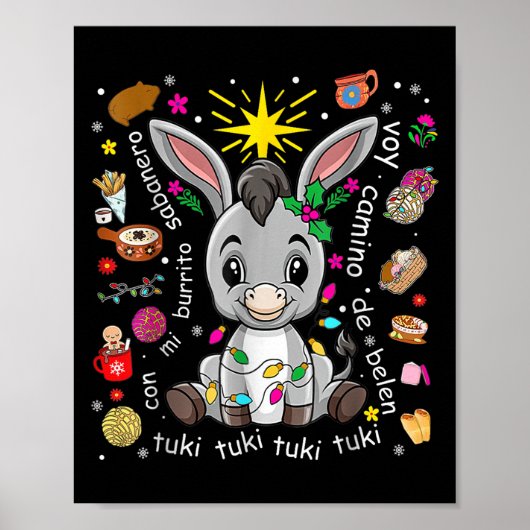 Mi Burrito Sabanero Mexican Christmas Spanish Xmas Poster (Vorne)
