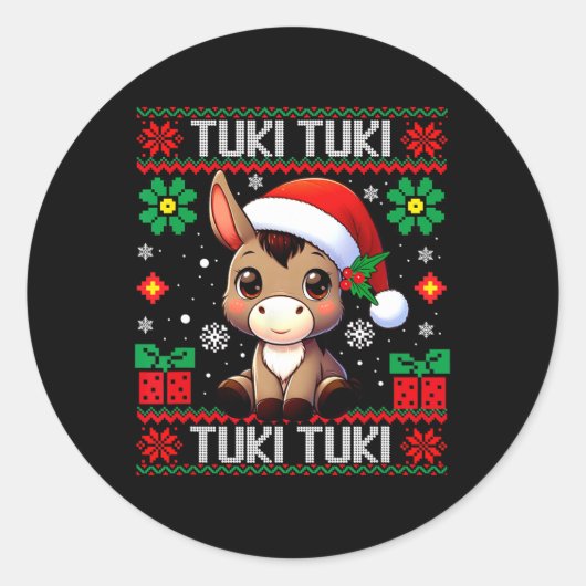 Mi Burrito Sanero Mexican, Donkey Latino Ugly Chri Runder Aufkleber (Vorderseite)