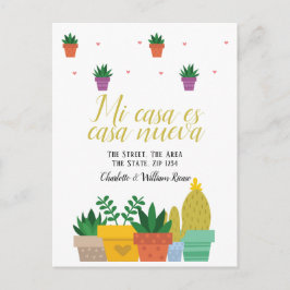 Mi Casa Es Casa Nueva Neue Zuhause Cactus Pflanze Postkarte