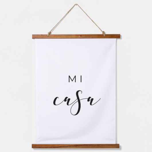 Mi casa es su casa elegant wandteppich mit holzrahmen (Vorderseite)