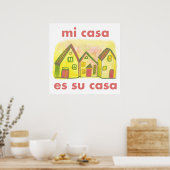 Mi Casa Es Su Casa Niedliche farbenfrohe Häuser Dr Poster (Küche)