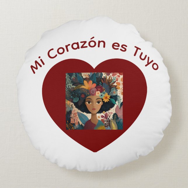 Mi Corazón es Tuyo Cojín Rundes Kissen (Rückseite)