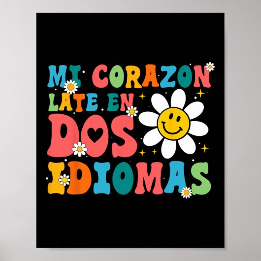 Mi Corazon Late En Dos Idiomas  Poster (Vorne)