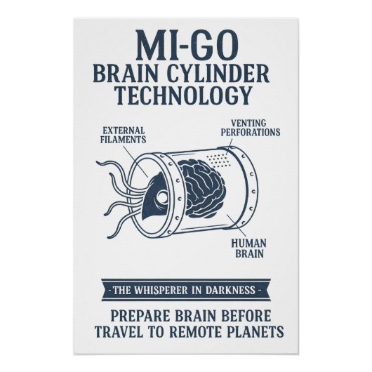 Mi-Go-Tarnvorrichtung - Technischer Blueprint Poster (Vorderseite)