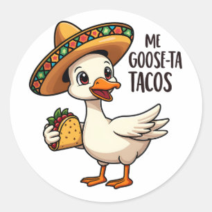 Mi Goose ta tacos Funny mexikanische Taco Liebhabe Runder Aufkleber
