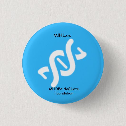 MI-IDEE hat Liebe-Grundlagen-Blau-Button Button (Vorderseite)