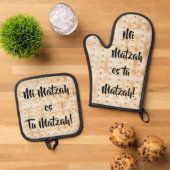 Mi Matzah es Tu Matzah Ofenhandschuh & Topflappen-Set (Oben Unten)