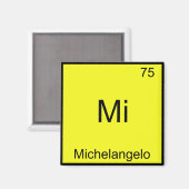 Mi - Michelangelo Funny Chemistry Element Symbol Magnet (Vorderseite/Rückseite)