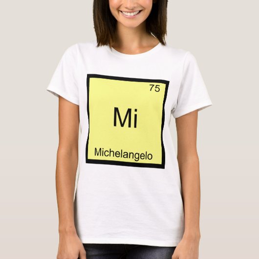Mi - Michelangelo Funny Chemistry Element Symbol T-Shirt (Vorderseite)