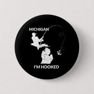 Mi Michigan Fishing Jersey Geschenk für Fischer un Button