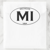 MI - Michigan USA Ovaler Aufkleber (Tasche)